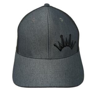 Best Ever Trucker Hat Gray One Size Mesh Back Crown Logo Herringbone Snapback
